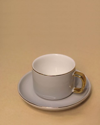 Coffee cup set_gold line